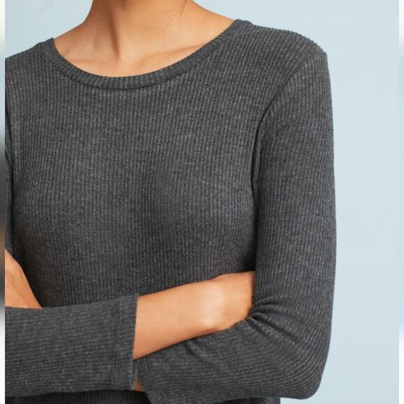 Velvet Marks & Spencer Anthropologie NWT Gray Waffle Knit Chrissy Tunic Dress M - Picture 12 of 13